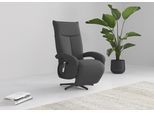 TV-Sessel SIT & MORE "Zoe, inkl. Kopfteilverstellung & 360 Drehfunktion", grau (dunkelgrau), B:74cm H:112cm T:82cm, 95% Polyester, 5% Polyamid, Sessel, TV-Sessel, wahlweise mit 2 Motoren, Akku & Aufstehhilfe