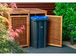 Mülltonnenbox DOBAR, braun (braun, dunkelbraun), B:137cm H:132cm T:83cm, Holzwerkstoff, Aufbewahrungsboxen, Mülltonnenbox, 2x240l, BxTxH: 137x83x132 cm