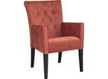 Esszimmerstuhl HOME AFFAIRE "King", rot (rostrot, wenge), B:60cm H:92cm T:65cm, Polyester, Stühle, Esszimmerstuhl, Esszimmerstuhl mit Knopfheftung