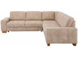 Ecksofa HOME AFFAIRE "Puccini L-Form", beige, B:276cm H:86cm T:271cm, Luxus-Microfaser Lederoptik (100% Polyester);Luxus-Microfaser (100% Polyester);Luxus-Microfaser ALTARA NUBUCK (100% Polyester), Sofas, Ecksofa, mit Federkern, Sitztiefenverstellung, Kontrastnaht