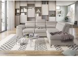 Ecksofa SIT & MORE "Cabrio L-Form, B: 274 cm, mit Sitztiefen-, Arm- & Kopfteilverstellung", grau (elephant), B:274cm H:87cm T:230cm, 100% Polyester, Sofas, Ecksofa, 3 Nierenkissen, Federkern, optional Bettfunktion und Stauraum