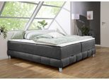 Boxspringbett HOME AFFAIRE "Vaasa", grau (anthrazit), B:206cm L:226cm, Komplettbetten, Boxspringbett, für Dachschrägen geeignet, inkl. Bettkasten und Topper