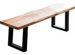 Sitzbank HOME AFFAIRE "Tristano", beige (natur, schwarz), B:220cm H:45cm T:35cm, Massivholz, Sitzbänke, Sitzbank, Massivholz Eiche geölt