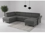 Wohnlandschaft SIT & MORE "Glendale, U-Form", grau, B:321cm H:84cm T:193cm, 90% Polyester, 10% Polyamid, Sofas, Wohnlandschaft, inkl. Kopfteilverstellung,wahlweise mit Vorziehsitz und Bettkasten