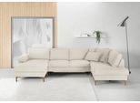 Wohnlandschaft 3C CANDY "Lecce, wahlweise PUR-Schaumstoff oder Tonnentaschenfederkern U-Form", weiß, B:339cm H:86cm T:220cm, 95% Polyester, 5% Nylon, Sofas, Wohnlandschaft, Bettkasten in Umbauecke und Longchair, sowie Querschläfer im 2-Sitzer