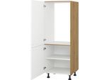 Kühlumbauschrank KOCHSTATION "KS-Scafa" mit Tür für integrierten Kühlschrank 880mm", weiß (weiß, eiche astig), B:60cm H:150cm T:56cm, Schränke, Kühlumbauschrank, Breite/Höhe: 60/150 cm, wahlweise Türanschlag rechts oder links