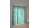 Vorhang ADAM "Retro Floret" Gr. 2, blau (petrol), B:145cm H:175cm, Jacquard, Baumwolle (Bio-Baumwolle), Gardinen, Vorhang, aus 100% Bio-Baumwolle