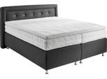 Boxspringbett, grau (charcoal), B:195cm L:210cm, Bezug: Feinstruktur 100% Polyester, WESTFALIA SCHLAFKOMFORT, Komplettbetten, Boxspringbett, wahlweise mit Topper