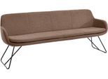 Essbank MUSTERRING "Tavia", braun (copper, schwarz), B:200cm H:87cm T:66cm, 100% PES, Sitzbänke, Essbank, Schlittengestell in drei Ausführungen, Breite 180, 200 oder 220 cm
