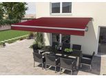 Gelenkarmmarkise WISMAR "Berlin", rot (bordeaux rot), B:350cm H:26cm L:30cm, Polyacryl, Markisen, Gelenkarmmarkise, SOLAR- Motor mit Funkfernbedienug, 350 x 250 cm