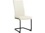 Esszimmerstuhl OTTO HOME "Darcel", beige (creme, schwarz, creme), B:43cm H:100cm T:60cm, Stoff, Stühle, Esszimmerstuhl, Freischwinger