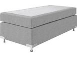 Boxspringbett "Holland", grau, B:102cm L:201cm, Strukturstoff (77% Polyester und 23% Viskose), WESTFALIA SCHLAFKOMFORT, Komplettbetten, Boxspringbett, ohne Kopfteil, frei im Raum stellbar