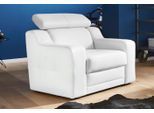 Sessel EXXPO - SOFA FASHION "Lotos, Loungesessel", weiß (altweiß), B:95cm H:92cm T:98cm, Sessel, Sessel, mit Kopf- bzw. Rückenteilverstellung