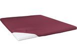 Spannbettlaken PRIMERA "Elasthan-Feinjersey Topper", rot (bordeaux), 1 Stk., Jersey-Elasthan, 140-160x200-220 10cm, Jersey-Elasthan, Obermaterial: 95% Baumwolle, 5% Elasthan, Bettlaken, Spannbettlaken, Aus 95% gekämmter Baumwolle und 5% Elastan