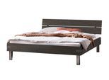 Bettgestell HASENA "Duno", grau (grau, grau, silbern, grau), B:106cm H:87cm L:216cm, Betten, Bettgestell, Akazie massiv, mit Massivholzkopfteil, zwei verschiedene Liegehöhen