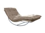 Relaxliege W.SCHILLIG "daily dreams", braun (stone z59), B:75cm H:85cm T:169cm, Longlife Xtra-Leder Z59: Glattleder mit modischer Prägung. Hautstärke 0, 9 - 1, 1 mm, Sofas, Relaxliege, in Waffelkissen-Optik, Schaukelgestell silber matt, in 2 Breiten