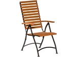 Gartensessel MERXX, braun, B:76cm H:110cm T:55cm, Sessel, Gartensessel, Eukalyptusholz, klappbar, verstellbar, braun