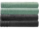 Duschtücher KLEINE WOLKE "Royal, 2 Stück oder 4 Stück (70/140 cm)", grün (maledivia, dunkelgrau), B:70cm L:140cm, Frottier, Baumwolle, Handtücher, Duschtücher, Uni Farben, mit Bordüre, weich, in verschiedenen Sets erhältlich