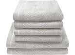 Handtuch Set DYCKHOFF "Landscape", silber, 6 Stk., Walkfrottier, Walkfrottier, Obermaterial: 100% Baumwolle, Handtuch-Sets, Handtuch Set, 4 Handtücher (50x100cm), 2 Duschtücher (70x140cm)