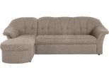 Ecksofa DOMO COLLECTION "Pegnitz, elegante Rückensteppung, kompakte Stellmaße 238/141cm, L-Form", braun (braun, beige), B:238cm H:82cm T:141cm, 100% Polyester, Sofas, Ecksofa, wahlweise mit Bettfunktion