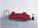 Ecksofa HOME AFFAIRE "Birkholm L-Form", rot (bordeaux), B:267cm H:83cm T:174cm, 100% Polyester, Sofas, Ecksofa, Armlehnverstellung, auch in Easy Clean Bezug - mit Wasser zu reinigen