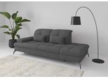 Recamiere SIT & MORE "Amica, inkl. Sitztiefenverstellung und Armteilverstellung", grau, B:231cm H:90cm T:122cm, 90% Polyester, 10% Polyamid, Sofas, Recamiere, wahlweise mit Kopfteilverstellung und Stauraum