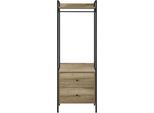Garderobenschrank OTTO HOME "Tayler", eichefarben, B:64cm H:180cm T:40cm, FSC-zertifizierter Holzwerkstoff, Schränke, Garderobenschrank, Melamin-Tischplatte, pulverbeschichtetem Metallgestell, Höhe 180 cm