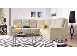 Ecksofa SIT & MORE "Boccaccio L-Form", beige (creme), B:265cm H:104cm T:215cm, Kunstleder SOFTLUX;Luxus-Microfaser (90% Polyester, 10% Polyamid);Flachgewebe (100% Polyester), Sofas, Ecksofa, mit Federkern und Kopfteilverstellung, wahlweise mit Bettfunktion
