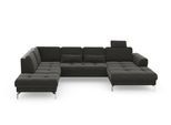 Wohnlandschaft SIT & MORE "Bendigo U-Form", grau (anthrazit), B:332cm H:87cm T:226cm, Sofas, Wohnlandschaft, inklusive Sitztiefenverstellung, Bodenfreiheit 15 cm, in 2 Fußfarben