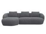 Wohnlandschaft FLEXLUX "Torino, rund, L-Form, Sofa-Ecke mit Recamiere, Longchair-Sofa", grau (forrest grau), B:276cm H:85cm T:146cm, Sofas, Wohnlandschaft, Modernes, organisches Sofa-Design, Kaltschaum, Wellenunterfederung