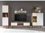 Wohnwand HOME AFFAIRE "Merle", braun (eiche riviera nb, weiß matt), B:320cm, Kastenmöbel-Sets, Wohnwand