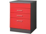 Kochfeldumbauschrank KOCHSTATION "KS-Paris", grau (rot, graphit), B:60cm H:85cm T:60cm, Holzwerkstoff, Schränke, Kochfeldumbauschrank, Breite 60 cm