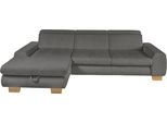 Ecksofa, grau (anthrazit), SET ONE BY MUSTERRING, Sofas, B/H/T: 307cm x 86cm x 195cm, Cord, Ottomane links, Sitzhöhe 49cm,Sitztiefenverstellung im 3-Sitzer,Kopfteilverstellung,ohne Bettfunktion,ohne Bettkasten, 88% Polyester;12% Polyamid, Ecksofa, whlw. mit Funktion, Kaltschaum, in Cord, anthrazit, Sitzhöhe 49, B:307cm H:86cm T:195cm