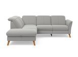 Ecksofa SIT & MORE "Romero L-Form", silber, B:250cm H:91cm T:220cm, 90% Polyester 10%Polyamid, Sofas, Ecksofa, wahlweise mit oder ohne TV-Funktion, Bettfunktion, Bettkasten