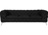 Chesterfield-Sofa HOME AFFAIRE "Glynis", grau (charcoal), B:243cm H:75cm T:99cm, Struktur (100% Polyester);Samtoptik (100% Polyester), Sofas, Chesterfield-Sofa, aufwändige Knopfheftung, moderne Chesterfield Optik, Fußfarbe wählbar
