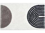 Badematte "Barbados 233", schwarz (schwarzweiß), H:17mm, Baumwolle, Viskose, SCHÖNER WOHNEN-KOLLEKTION, Badematten, Badematte, kuschelweicher Badezimmerteppich, waschbar