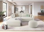 Ecksofa SIT & MORE "Cadabra L-Form", beige (creme), B:243cm H:80cm T:198cm, Samtoptik (100% Polyester);Soft clean (98% Polyester, 2% Polyamid);Struktur fein (100% Polyester), Sofas, Ecksofa, Breite 243 cm, inklusive Sitztiefenverstellung