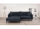 Ecksofa HOME AFFAIRE "ALEXANDRIA mit Recamiere rechts oder links bestellbar, moderne Bezüge", grau (anthrazit), B:246cm H:86cm T:190cm, 100% Polyester, Sofas, Ecksofa, L-Form mit Wellenunterfederung, Maße: B/H/T 246/86/190 cm