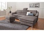 Ecksofa SIT & MORE "Cardoso L-Form", grau (steel), B:264cm H:90cm T:162cm, Luxus-Microfaser 2 (100% Polyester);Luxus-Microfaser ALTARA NUBUCK (100% Polyester);Luxus-Microfaser 1 (100% Polyester), Sofas, Ecksofa, mit Federkern, wahlweise mit Bettfunktion