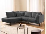 Ecksofa HOME AFFAIRE "NELLIA L-Form mit Ottomane rechts oder links bestellbar, Breite 231 cm", dunkelgrau, B:231cm H:83cm T:198cm, 100% Polyester, Sofas, Ecksofa, enthält 5 Rückenkissen, angenehmen Sitzkomfort, belastbar bis 480kg
