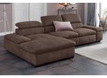 Ecksofa HOME AFFAIRE "Alberto L-Form", braun, B:286cm H:73cm T:174cm, 100% Polyester;Luxus-Microfaser ALTARA NUBUCK (100% Polyester);Luxus-Microfaser weich (90% Polyester, 10% Polyamid);Microfaser Antiklederoptik, Sofas, Ecksofa, mit Kopfteilverstellung, wahlweise mit Bettfunktion