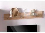 Wandboard OTTO HOME "Denis", beige (kernbuchefarben), B:140cm H:20cm T:17cm, Glas, Holzwerkstoff, Regale, Wandboard, mit Glasboden