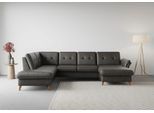Wohnlandschaft SIT & MORE "Göteborg", grau (anthrazit), B:327cm H:90cm T:226cm, Sofas, Wohnlandschaft, inkl. Sitztiefenverstellung, wahlweise mit Bettfunktion & Bettkasten