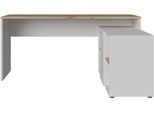 Eckschreibtisch FORTE "Contra Costa", weiß, artisan eiche, weiß, artisan eiche, B:160cm H:73,5cm T:128cm, Tische, Eckschreibtisch, B/H/T 160/73,5/128 cm, Über-Eck-Lösung