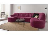 Wohnlandschaft DOMO COLLECTION "Papenburg U-Form", lila (beere), B:297cm H:84cm T:180cm, Struktur ( 90% Polyester, 10% Polyacryl);Microfaser PRIMABELLE (100% Polyester);Kunstleder SOFTLUX;Luxus-Microfaser (100% Polyester);Chenille-Optik (95% Polyester, 5% Polyamid);Webstoff (100% Polyester), Sofas, Wohnlandschaft, in großer Farbvielfalt, wahlweise Bettfunktion, frei im Raum stellbar