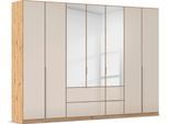 Drehtürenschrank OTTO HOME "Kleiderschrank Kleiderschränke Schrank Garderobe AGORDO mit Glasfront", beige (eiche artisan, glas champagner), B:315cm H:229cm T:54cm, Holzwerkstoff, Schränke, Drehtürenschrank, mit Außenschubkästen, in 7 Breiten und 2 Höhen MADE IN GERMANY