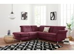 Ecksofa SIT & MORE "Darwin L-Form", rot (bordeaux), B:249cm H:83cm T:221cm, Sofas, Ecksofa, inklusive Federkern, wahlweise mit Kopfteilverstellung, Bettfunktion