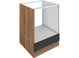 Herdumbauschrank KOCHSTATION "KS-Luhe", grau (grau matt, wotaneichefarben), B:60cm H:82cm T:60cm, MDF, Schränke, Herdumbauschrank, 60 cm breit