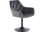 Esszimmerstuhl HELA "BIRTE", grau (anthrazit), B:49cm H:83cm T:62cm, 100% Polyester, Stühle, Esszimmerstuhl, Drehfunktion, als Einzelstuhl oder im 2er-Set