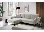 Ecksofa EXXPO - SOFA FASHION "Bellini, Materialmix oder komplett Struktur, Breite 268cm, bequem", linen, B:260cm H:92cm T:187cm, Sofas, Ecksofa, bequem und modern, Chenille-Struktur Bezug, L-Form